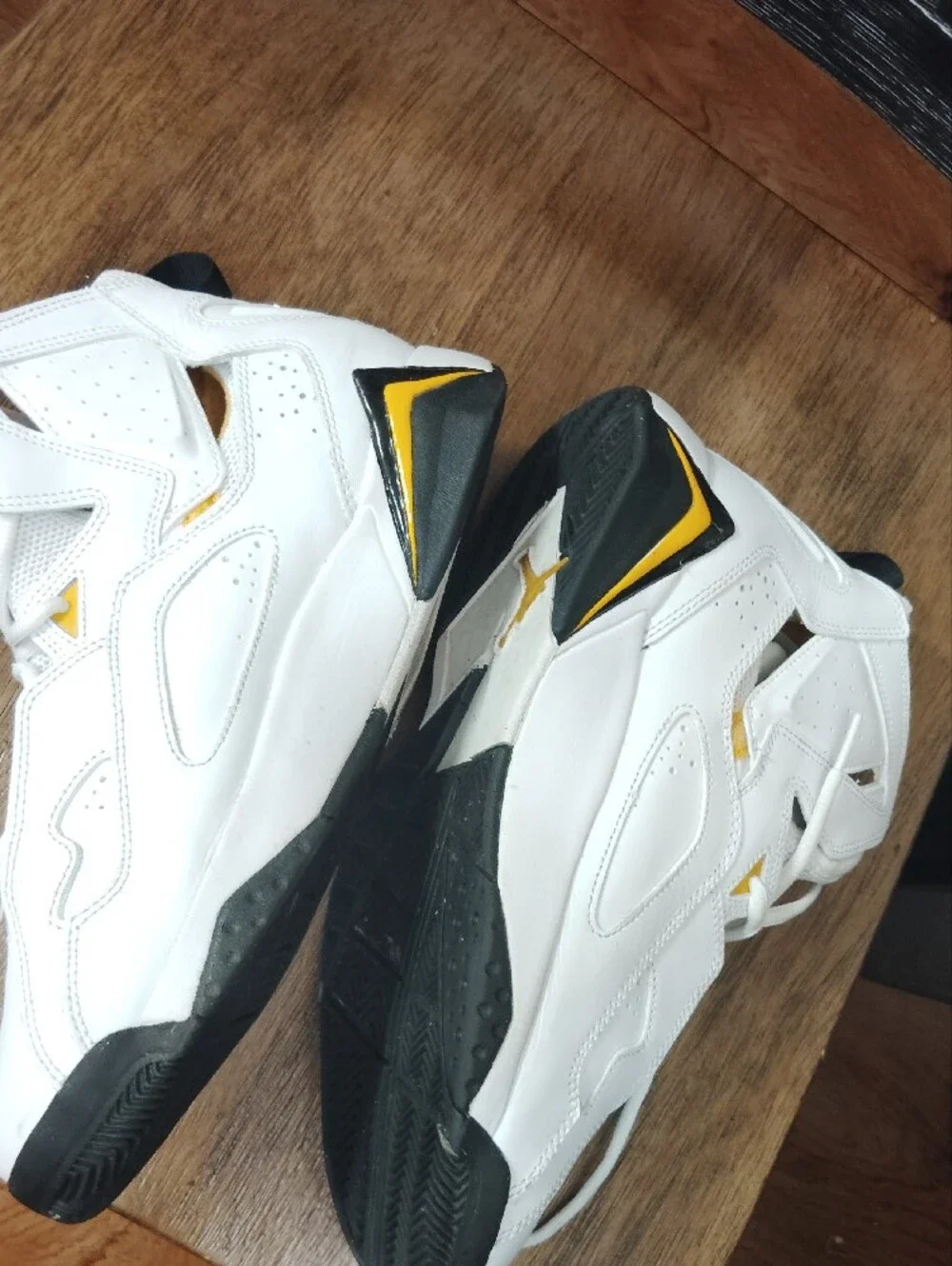 Jordan Men’s White and Yellow High-Top Basketball Sneakers